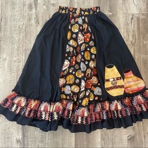 Homemade most unique high waisted country western midi skirt to walk this earth
